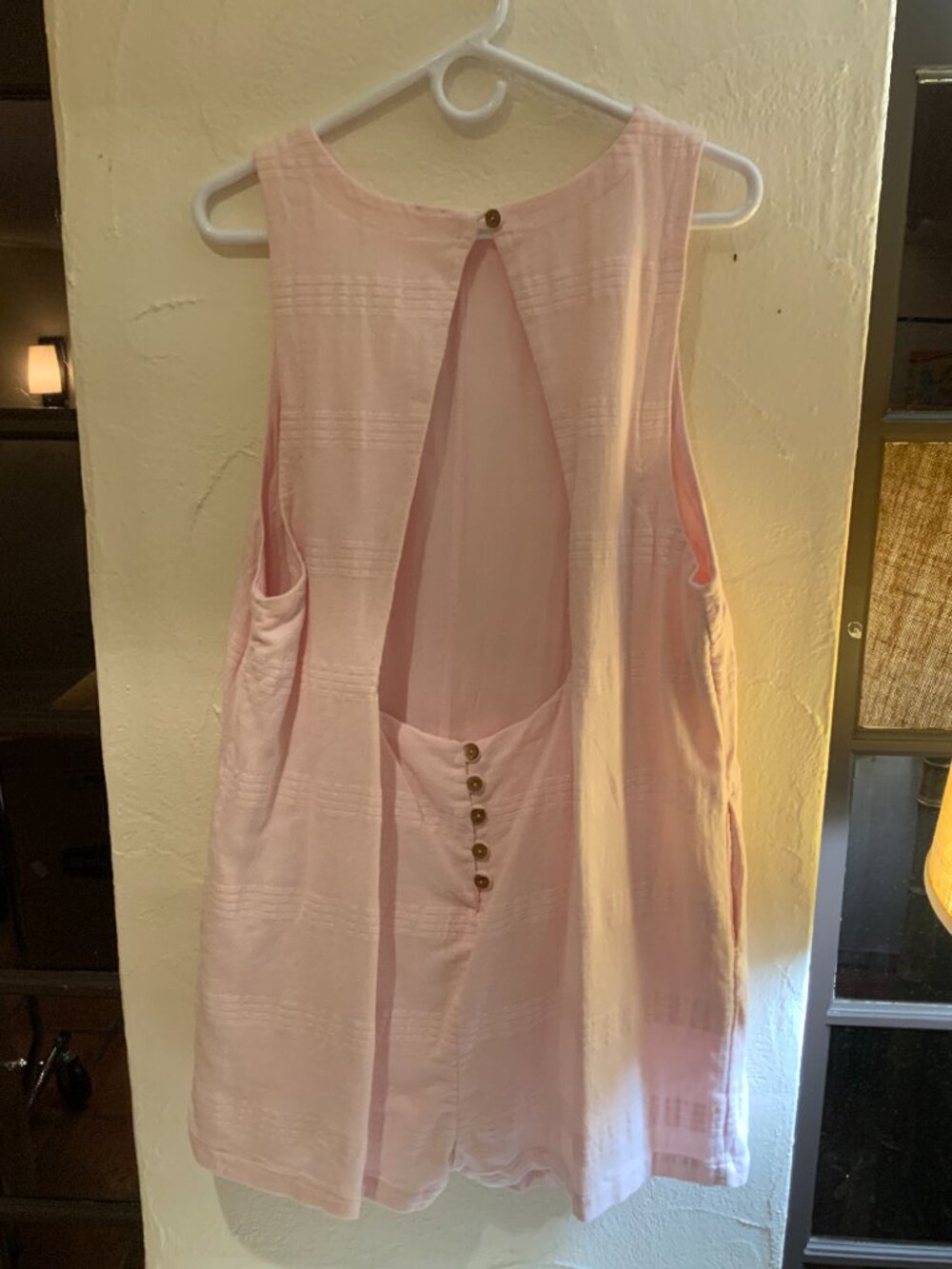 Free People NWT Pink Open Back Romper Size Large - Picture 3 of 3